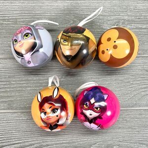 Miraculous Ladybug Tin Ornaments MiraBall Rena Rouge Ryuko Multimouse - 5pcs!